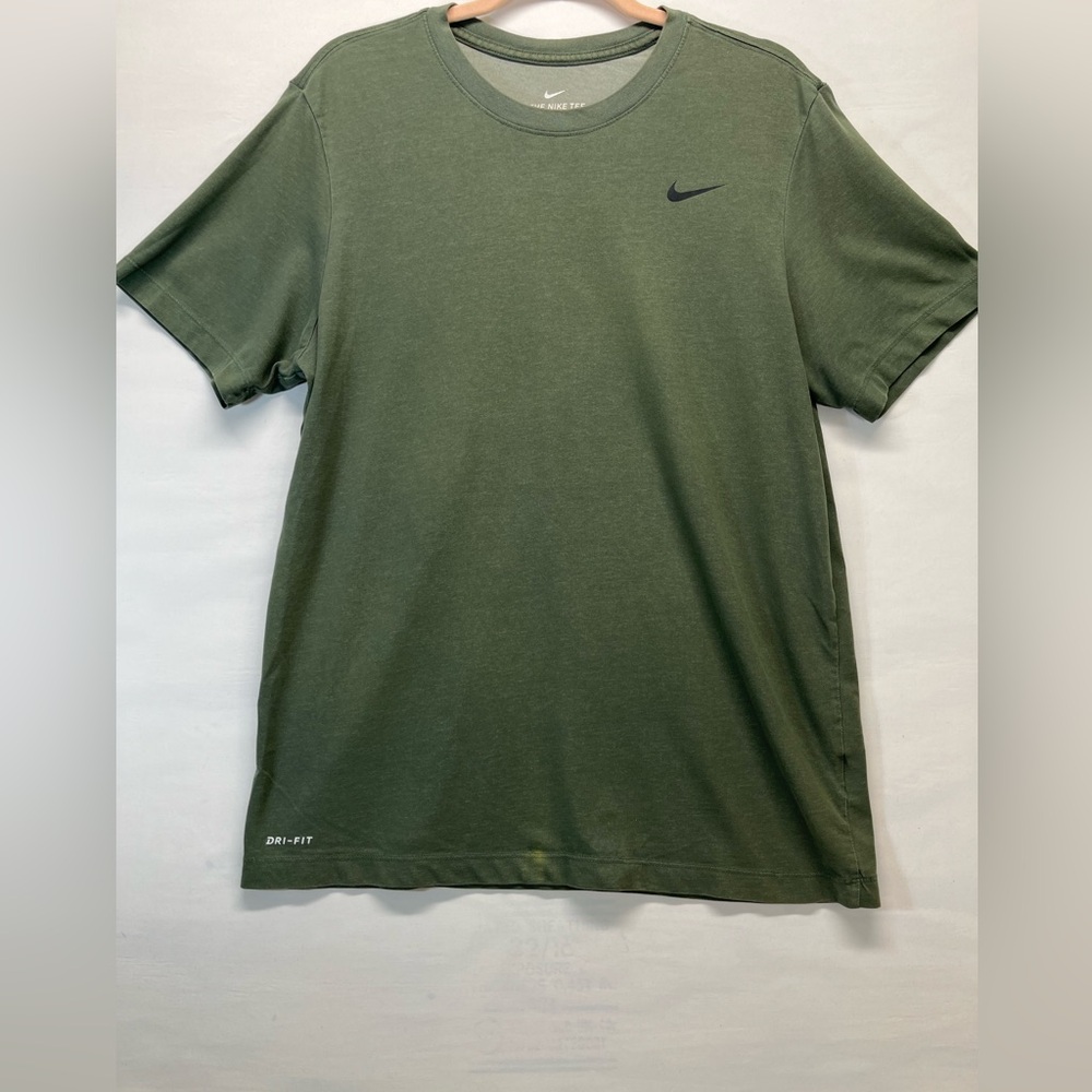 Nike DRI Fit Short Sleeve Tee Crew Neck Athletic Activewear Green Sz L  PREOWNED